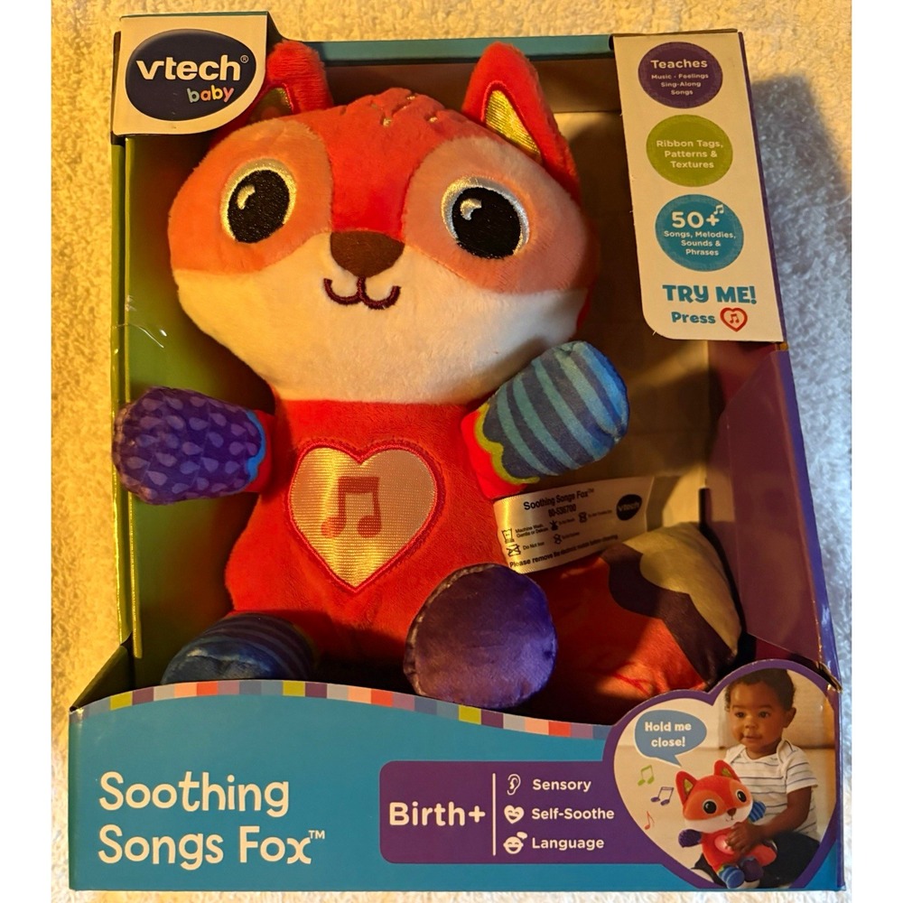 VTech Soothing Songs Fox Plush Baby Toy, Sensory Self-Soothe - New